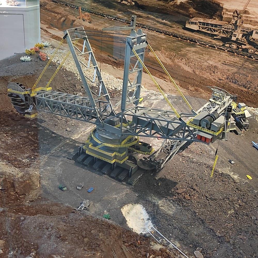 Large mining machine in a model of a mine.